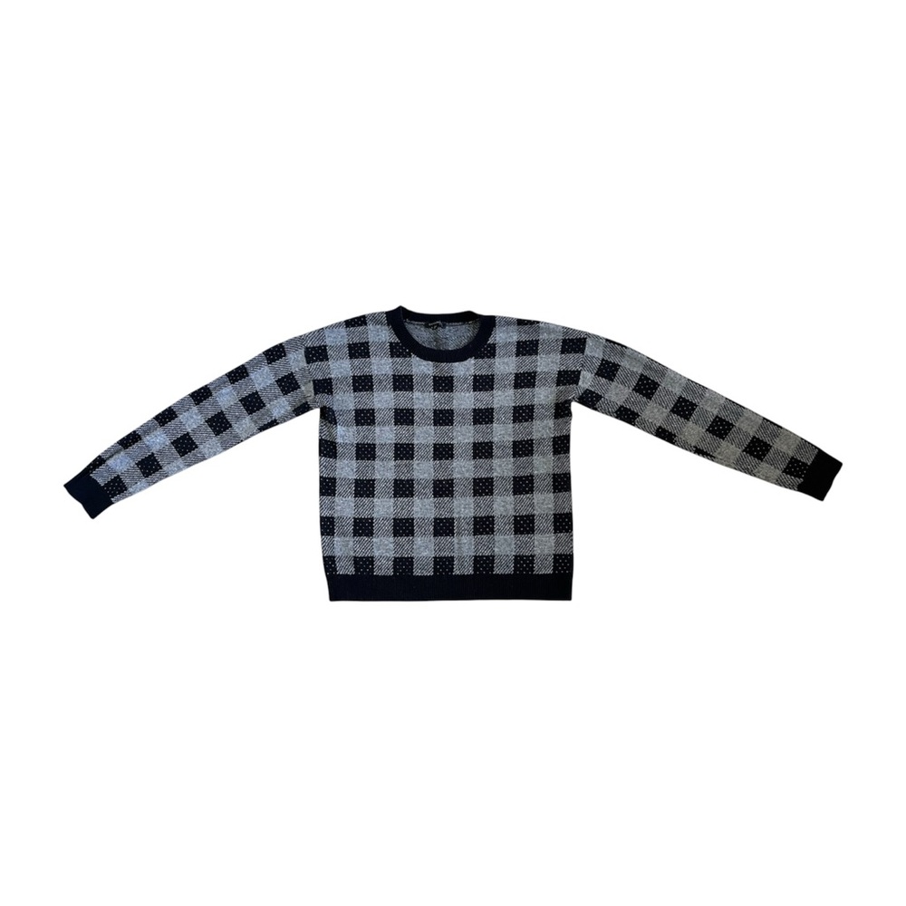 Dynamite Black and Gray Checkered Sweater